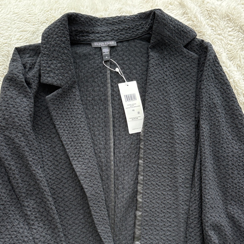Eileen Fisher Women's Charcoal Textured Blazer